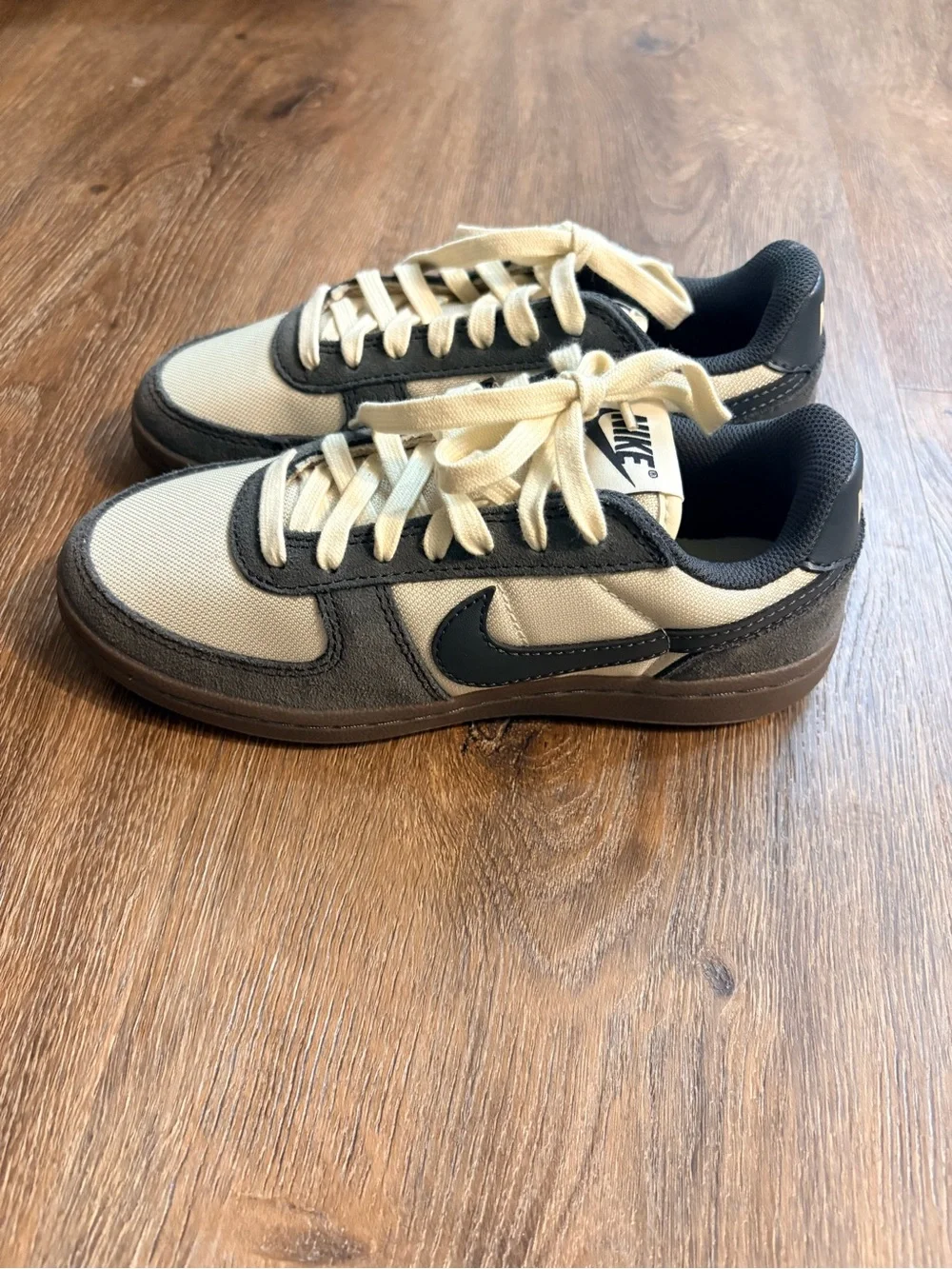Nike Low-Top Sneakers in Cream, Dark Gray, and Black. NEW W/O TAGS